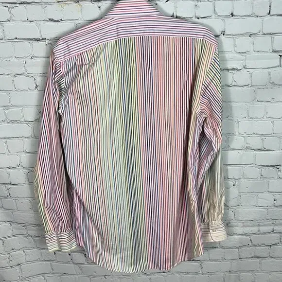 Polo Ralph Lauren Blue Label Regent Custom fit 15 1/2 32/33 Pastel stripes - Picture 5 of 7